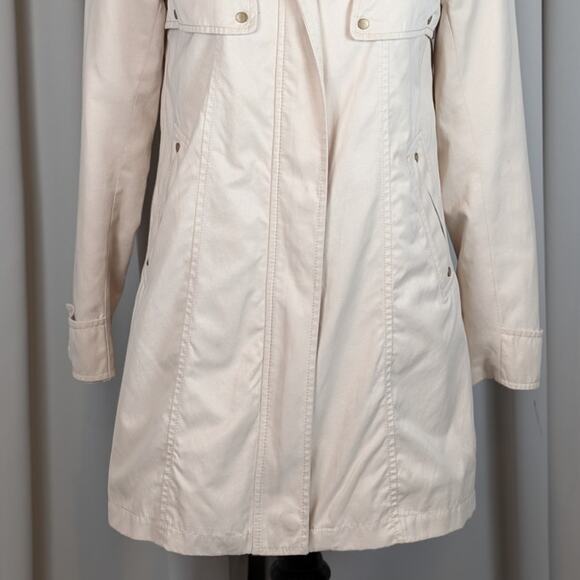 H&M Hooded Rain Coat Utility Jacket Beige Taupe Size 4 - Picture 15 of 16